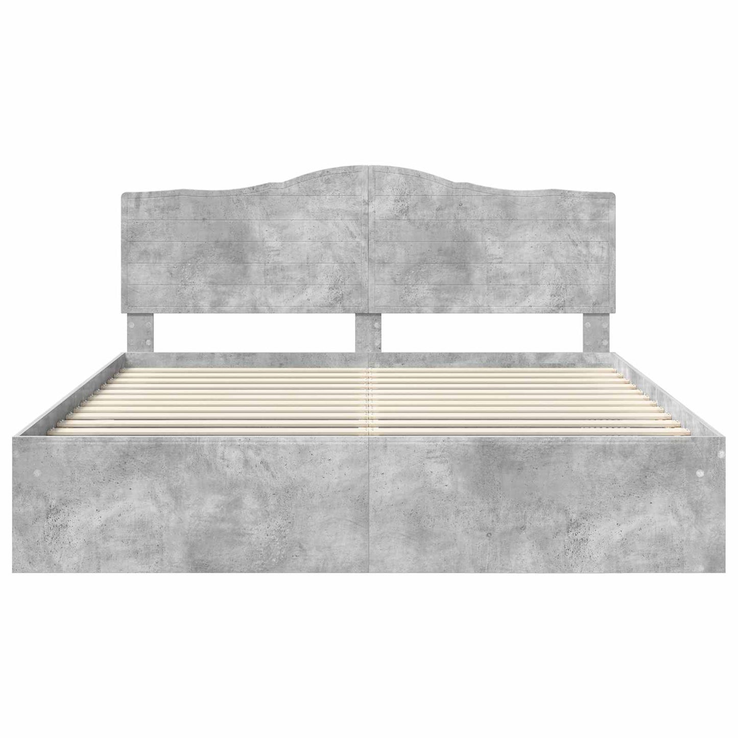 Sengestamme med hodegjerde Betong 180 x 200 cm Massiv furu