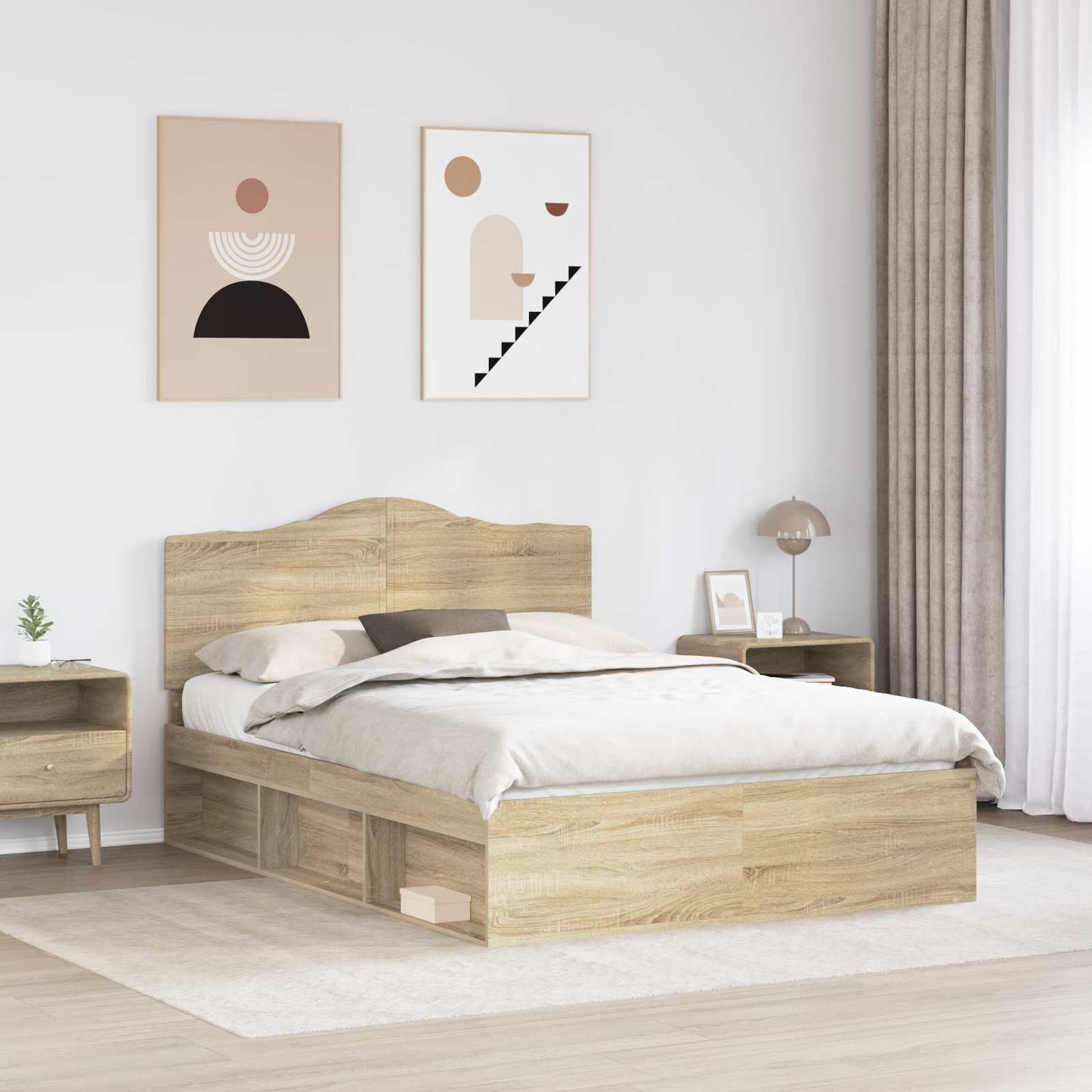 Sengestamme med hodegjerde Sonoma 160 x 200 cm Massiv furu