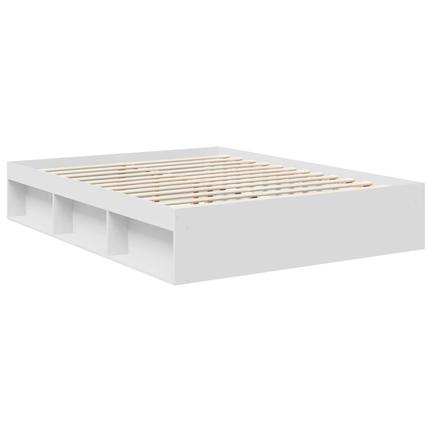 Sengestamme med hodegjerde Hvit 150 x 200 cm Massiv furu