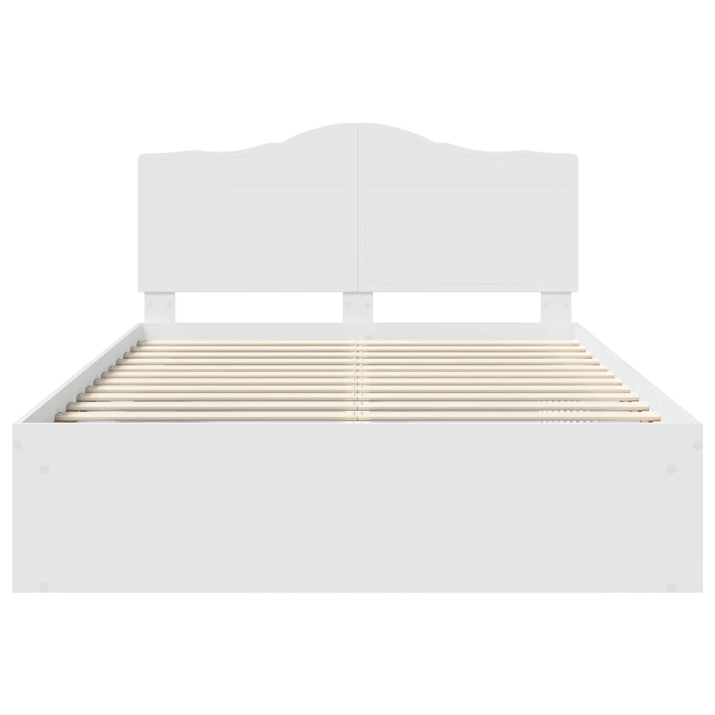 Sengestamme med hodegjerde Hvit 150 x 200 cm Massiv furu