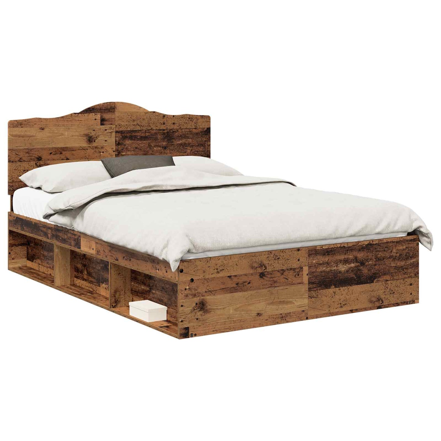 Sengestamme med hodegjerde Gammelt tre 150 x 200 cm Massiv furu