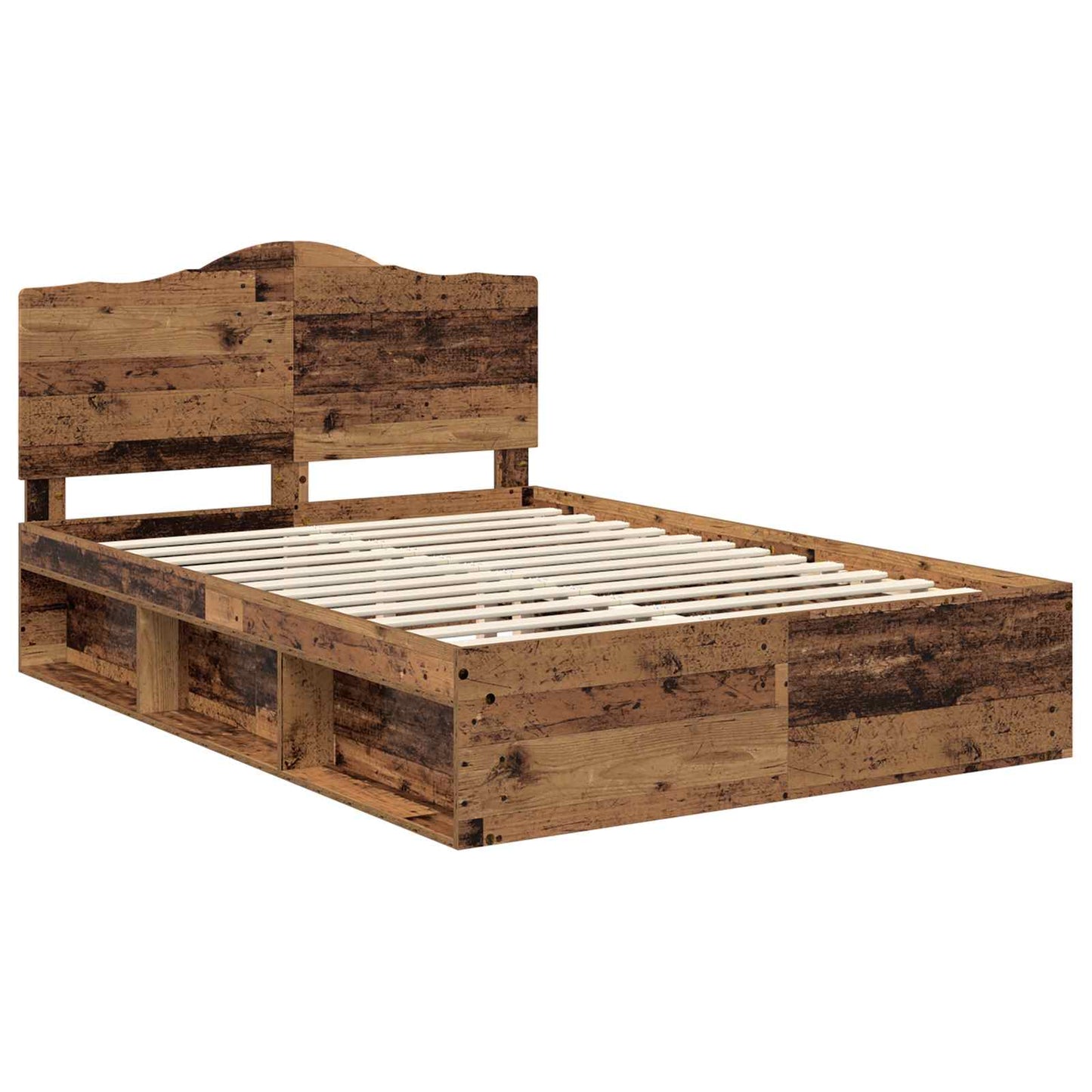 Sengestamme med hodegjerde Gammelt tre 150 x 200 cm Massiv furu