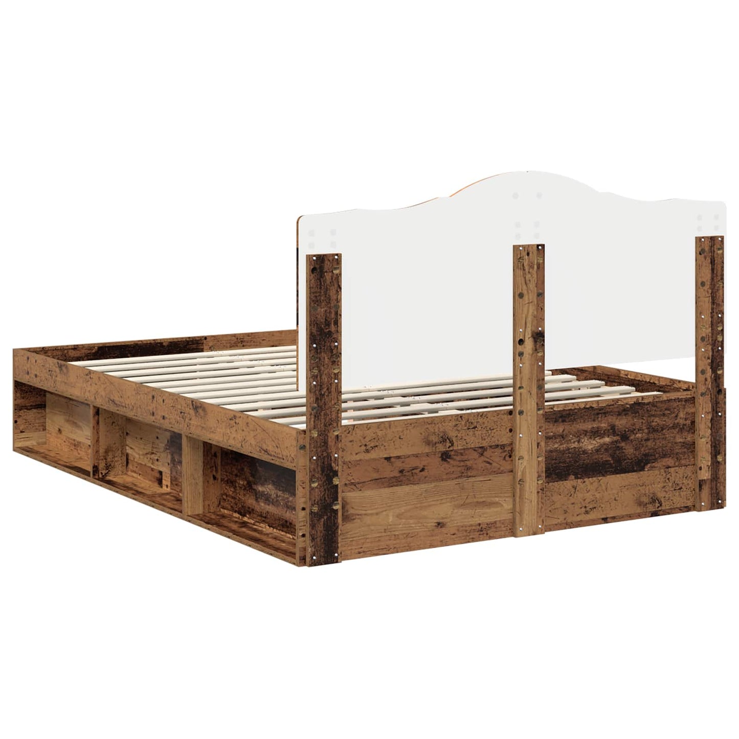 Sengestamme med hodegjerde Gammelt tre 150 x 200 cm Massiv furu