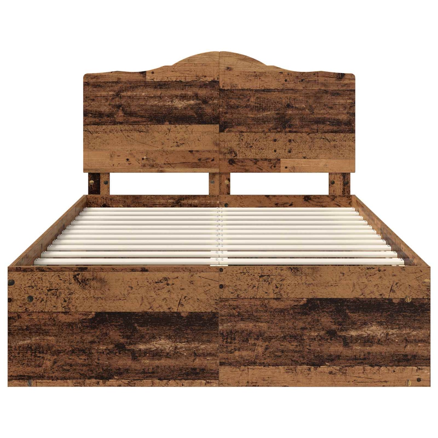 Sengestamme med hodegjerde Gammelt tre 135 x 190 cm Massiv furu