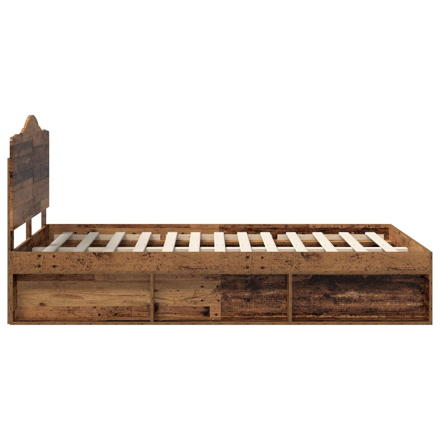 Sengestamme med hodegjerde Gammelt tre 135 x 190 cm Massiv furu
