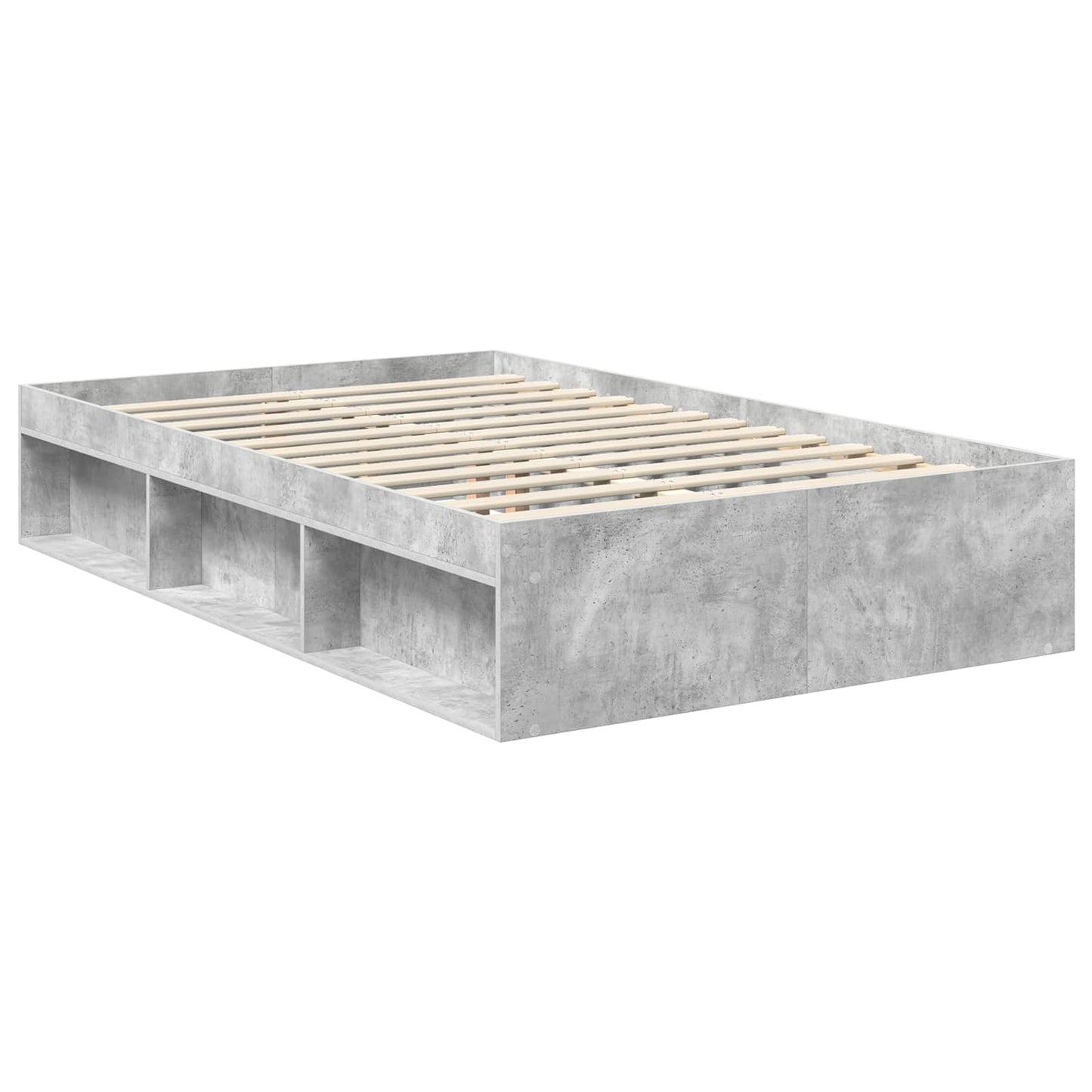Sengestamme med hodegjerde Betong 120 x 190 cm Massiv furu