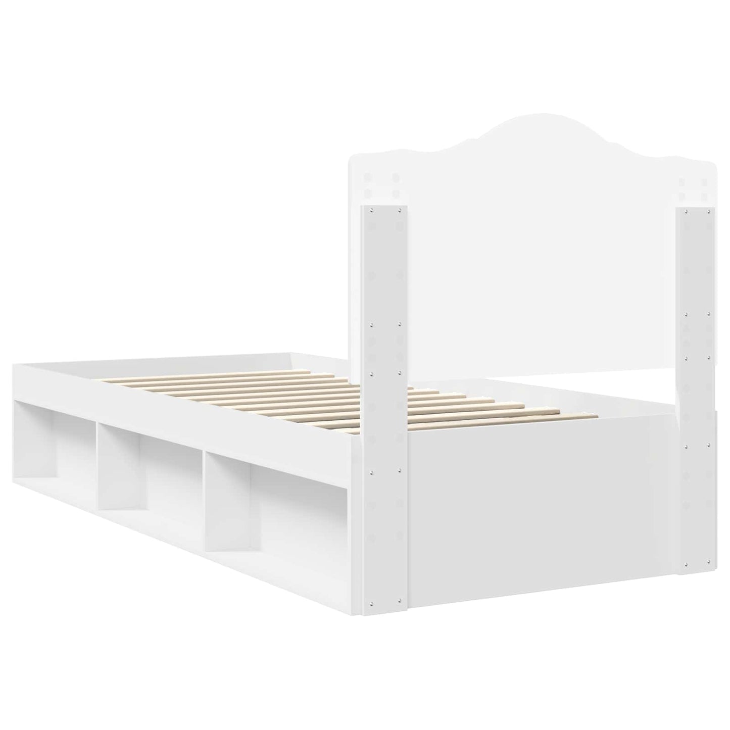 Sengestamme med hodegjerde Hvit 90 x 200 cm Massiv furu