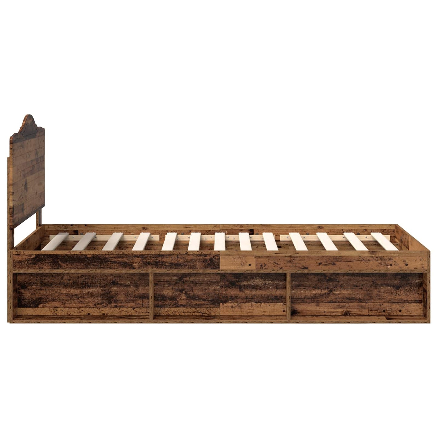 Sengestamme med hodegjerde Gammelt tre 90 x 190 cm Massiv furu