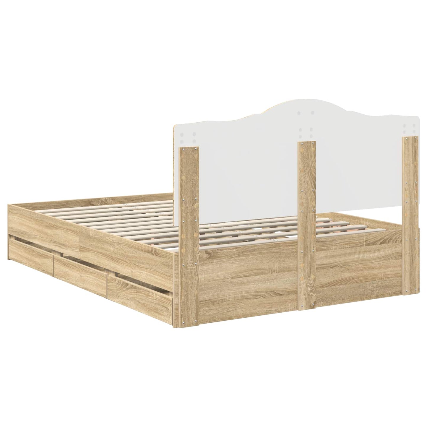 Sengestamme med skuff Sonoma eik 150 x 200 cm Ingeniørtre