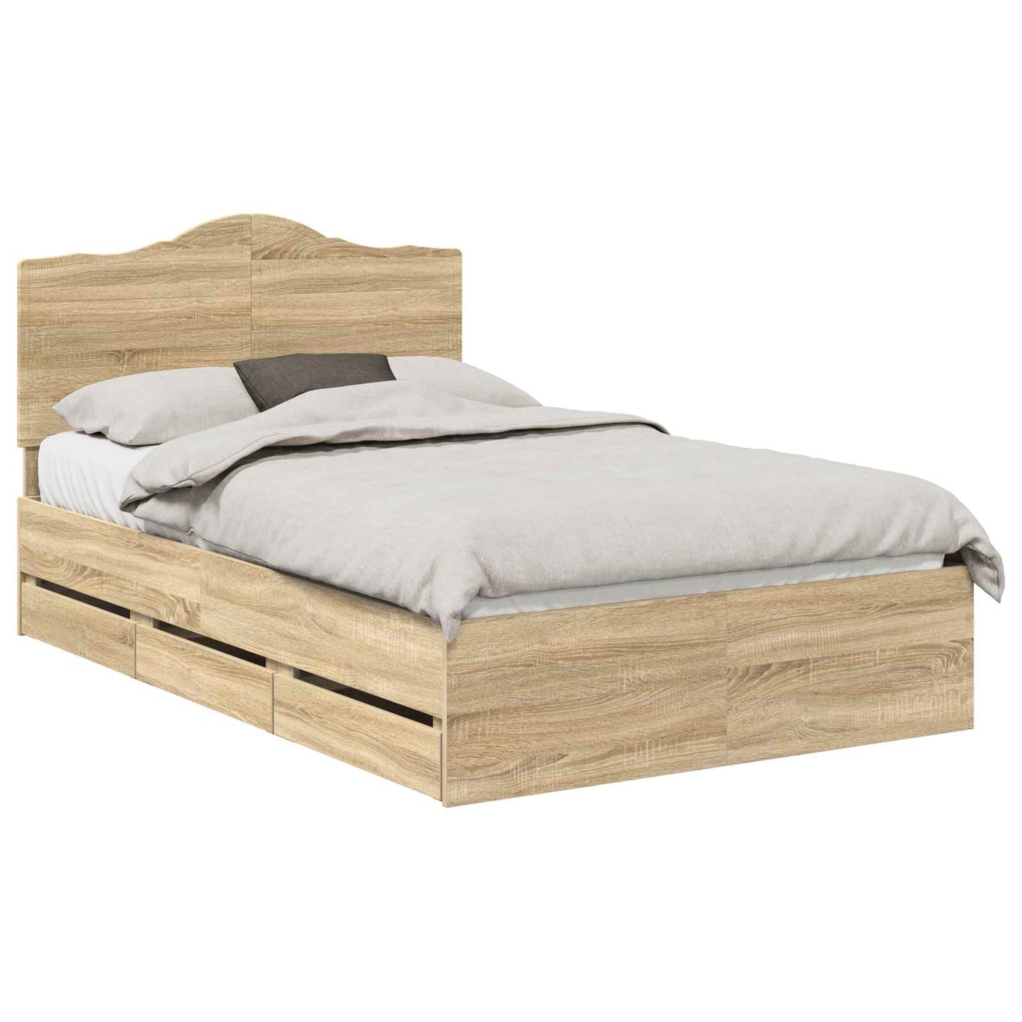 Sengestamme med skuff Sonoma eik 120 x 190 cm Ingeniørtre