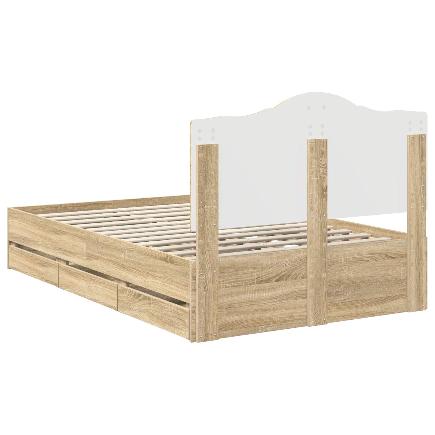 Sengestamme med skuff Sonoma eik 120 x 190 cm Ingeniørtre