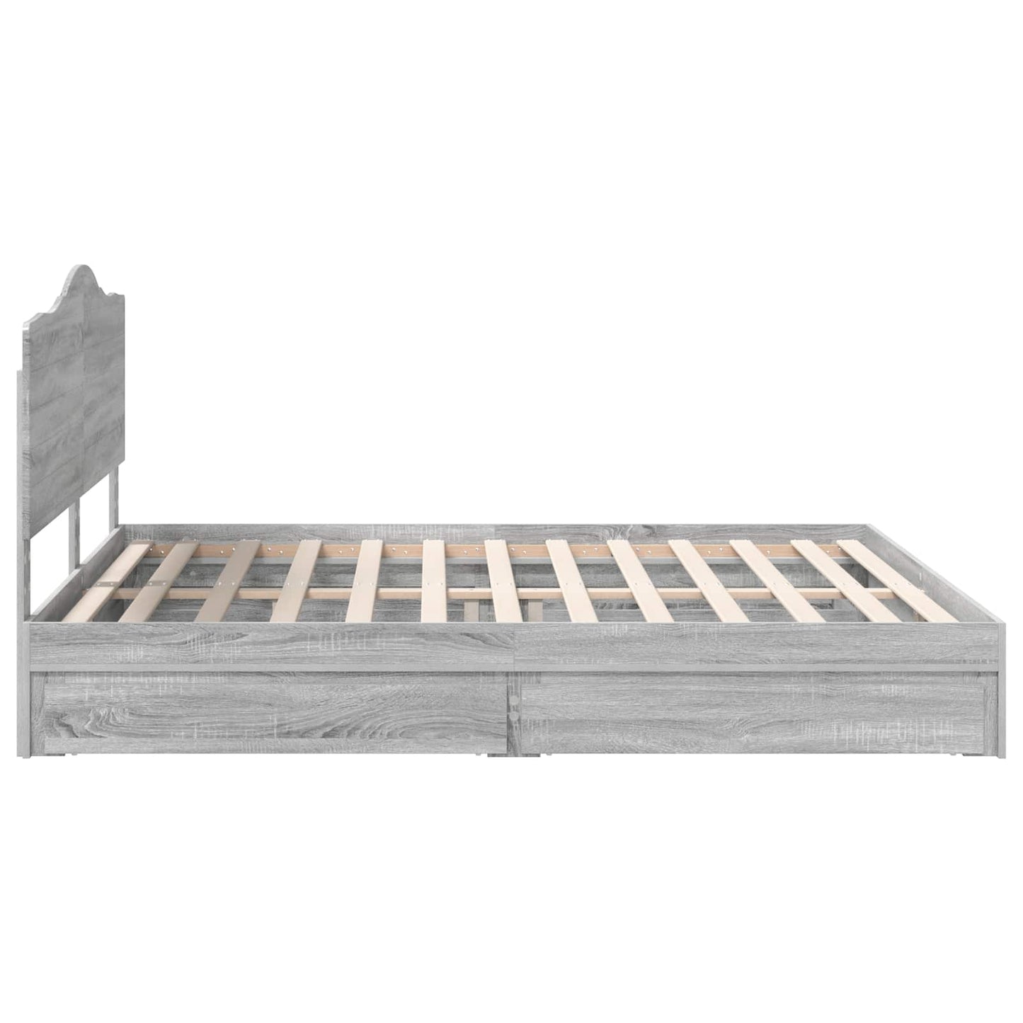 Seng med Oppbevaring Grå Sonoma 200 x 200 cm Konstruert tre