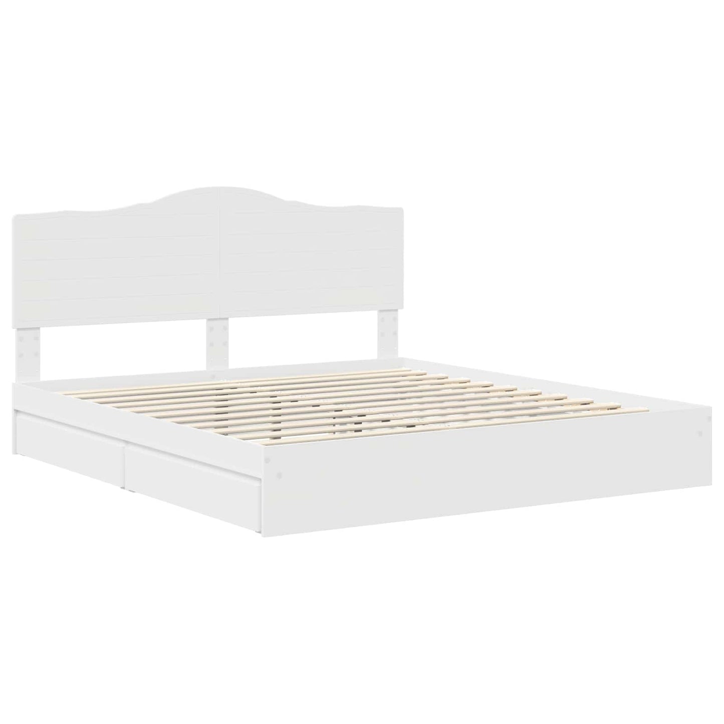 Seng med Oppbevaring med skuff Hvit 180 x 200 cm Konstruert tre