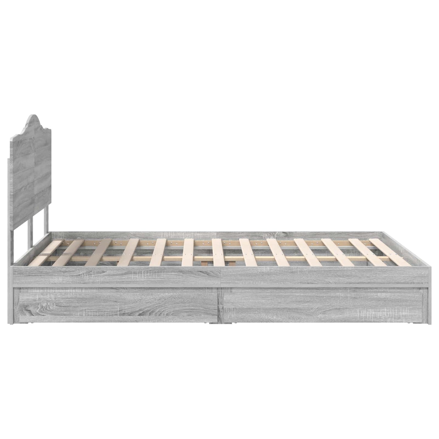 Seng med Oppbevaring Grå Sonoma 150 x 200 cm Konstruert tre