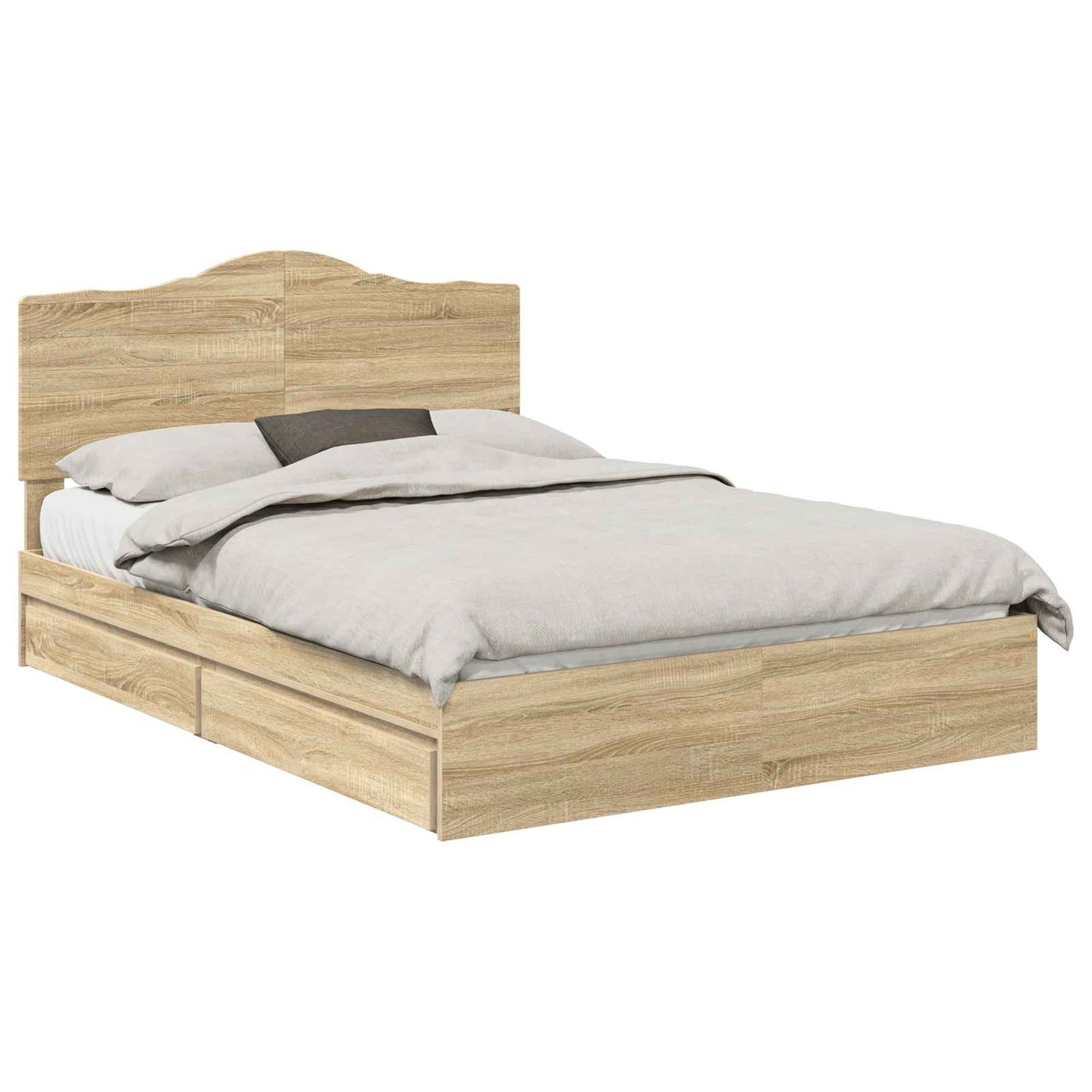 Seng med Oppbevaring Sonoma eik 140 x 200 cm Konstruert tre