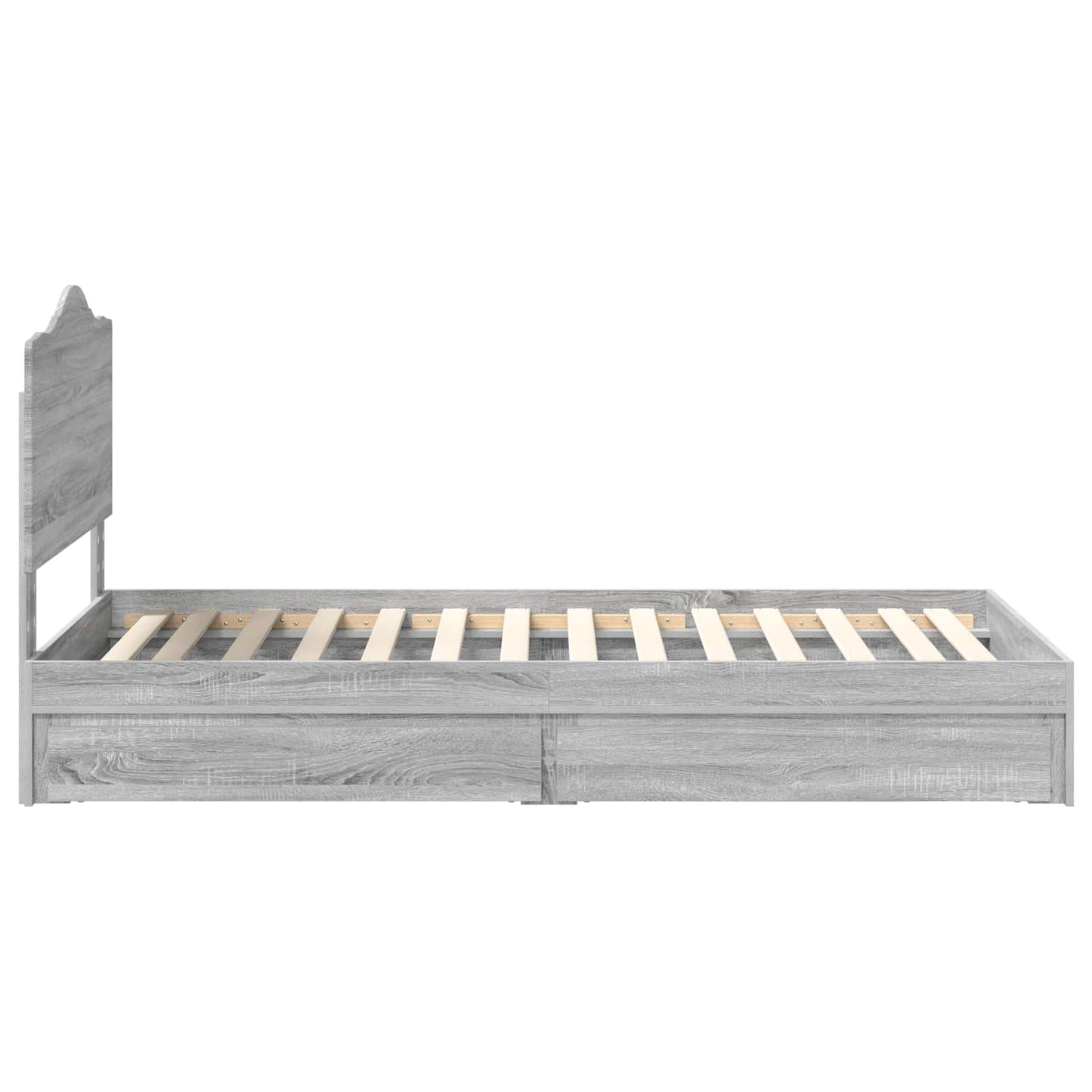 Seng med Oppbevaring Grå Sonoma 70 x 190 cm Konstruert tre