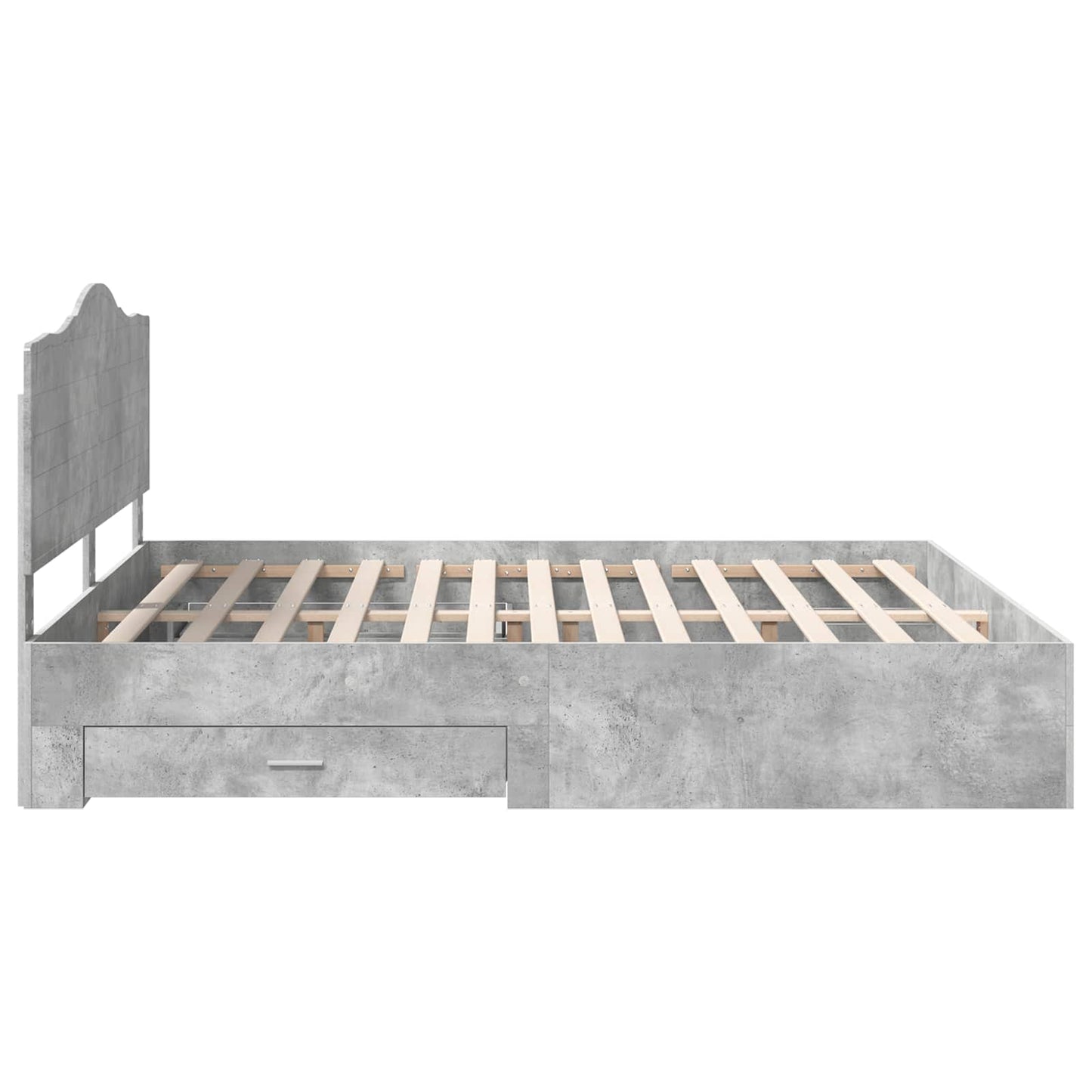 Sengestamme med skuff Betonggrå 200 x 200 cm Konstruert tre