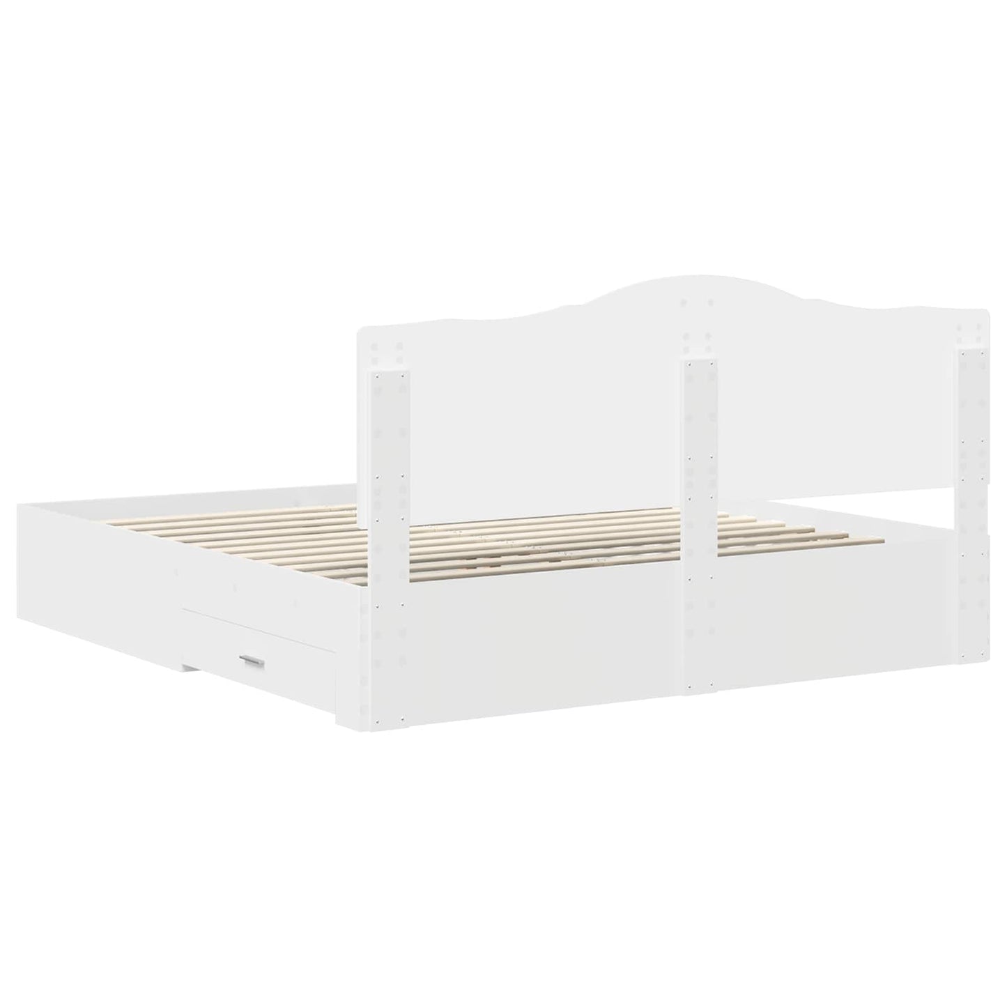 Sengestamme med hodegjerde Hvit 180 x 200 cm Konstruert tre