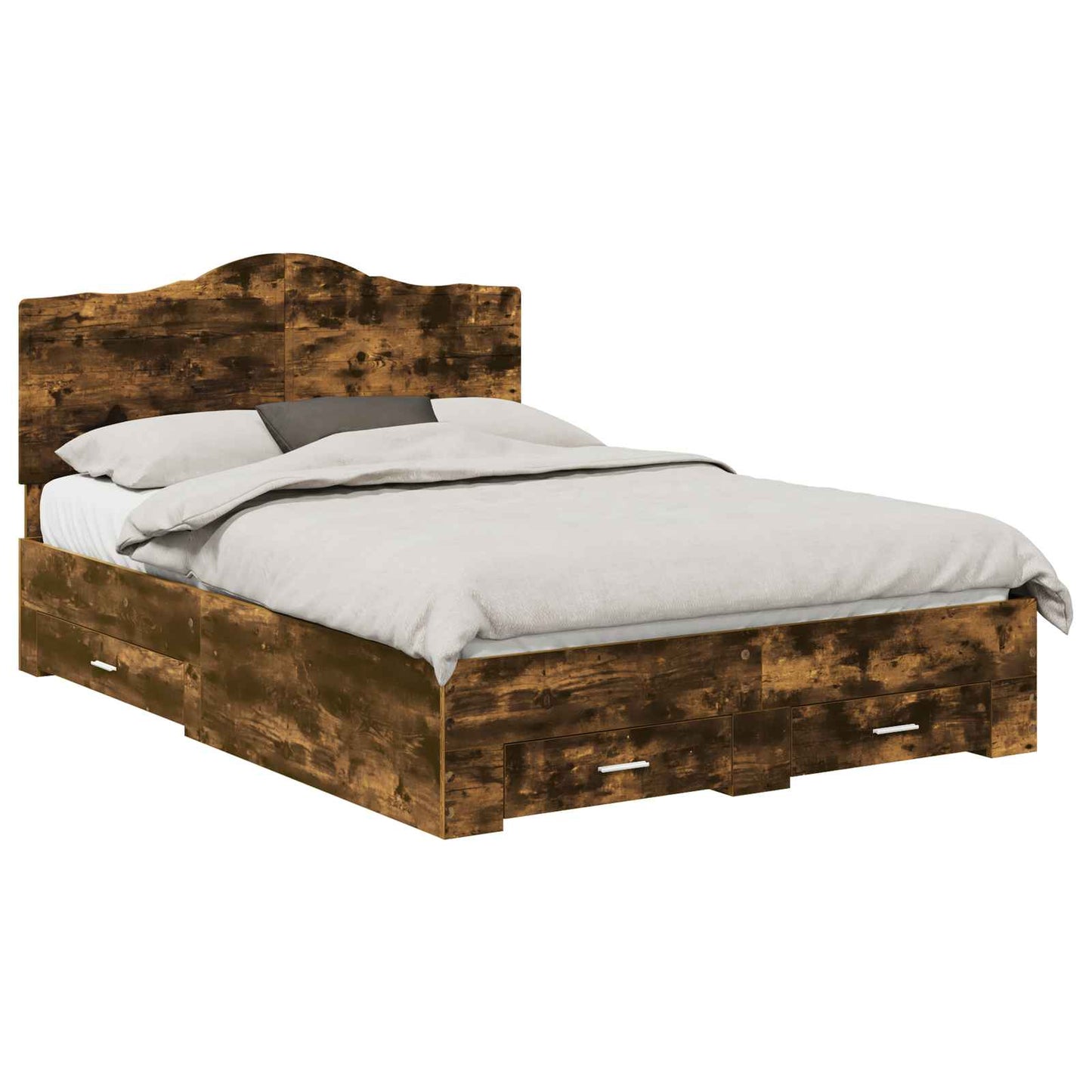 Sengestamme med hodegjerde Røkt eik 150 x 200 cm Konstruert tre