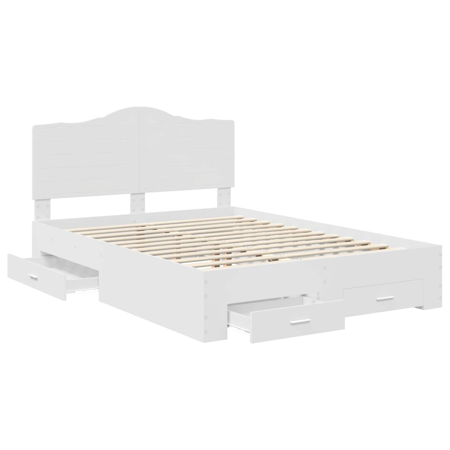 Sengestamme med hodegjerde Hvit 140 x 200 cm Konstruert tre