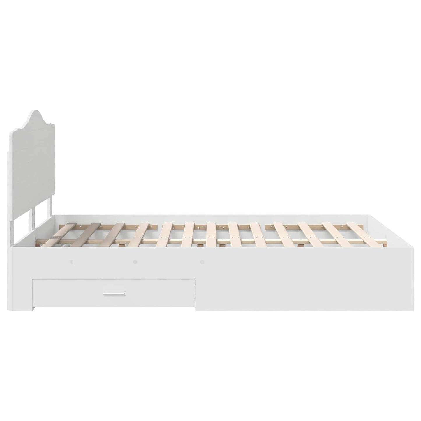 Sengestamme med hodegjerde Hvit 140 x 200 cm Konstruert tre