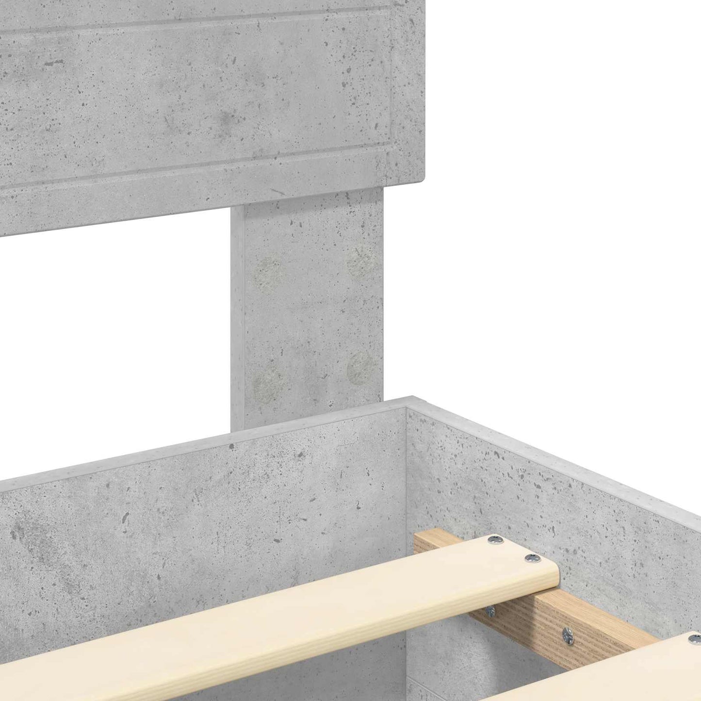 Sengestamme med skuff Betonggrå 140 x 200 cm Konstruert tre