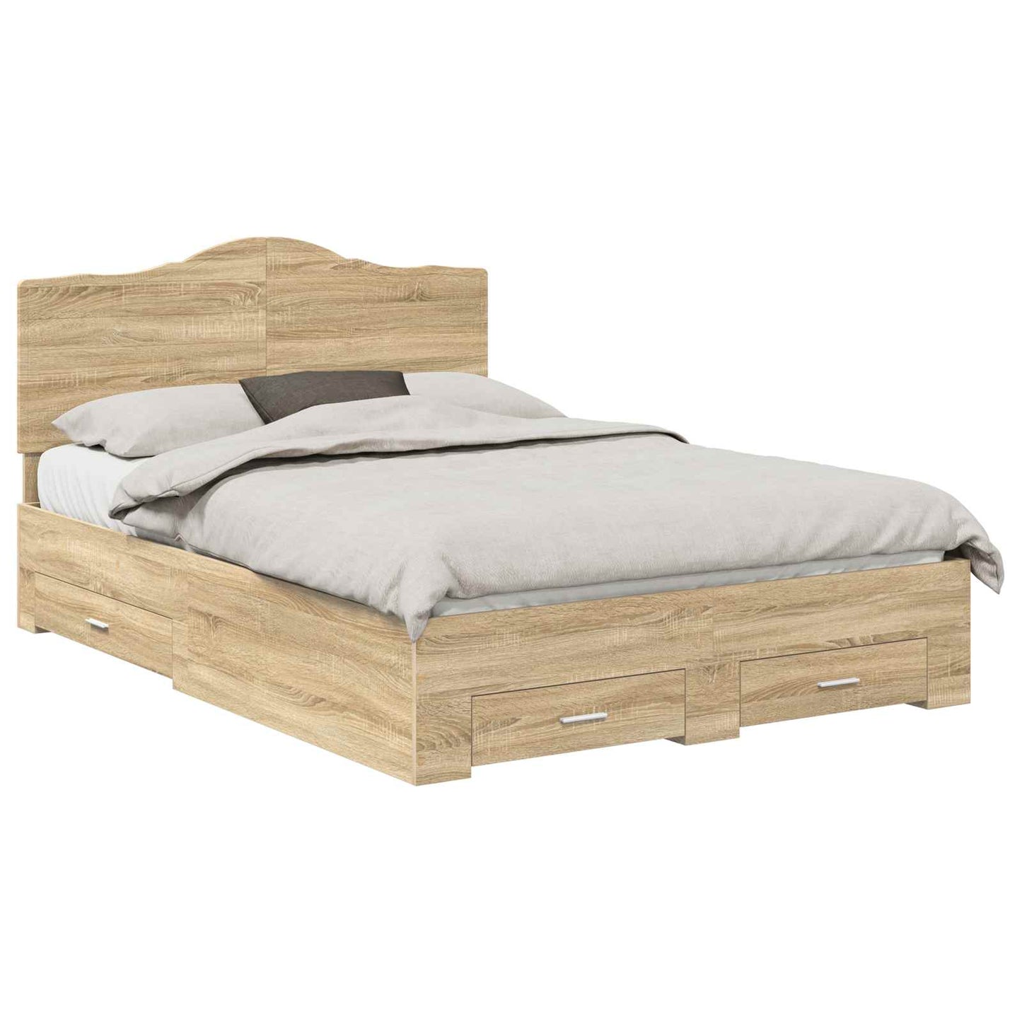 Sengestamme med skuff Sonoma eik 140 x 190 cm Konstruert tre