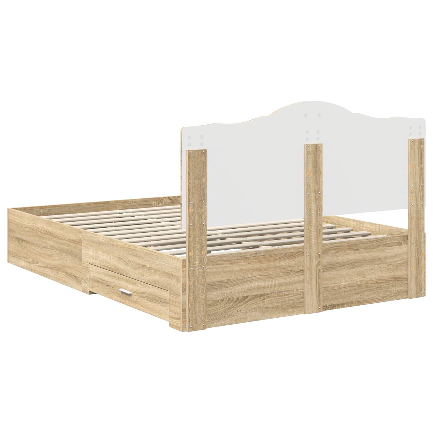 Sengestamme med skuff Sonoma eik 140 x 190 cm Konstruert tre