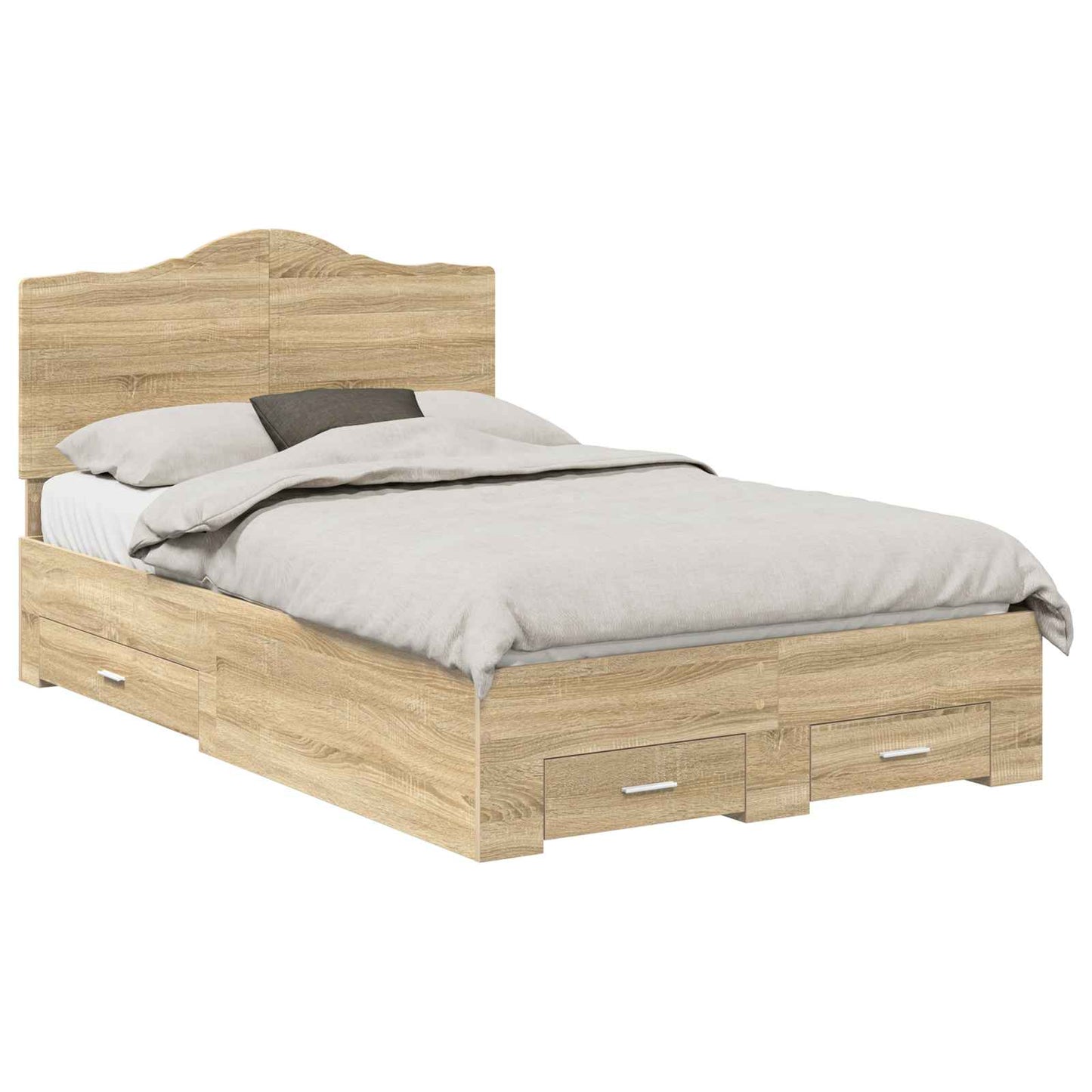 Sengestamme med skuff Sonoma eik 135 x 190 cm Konstruert tre