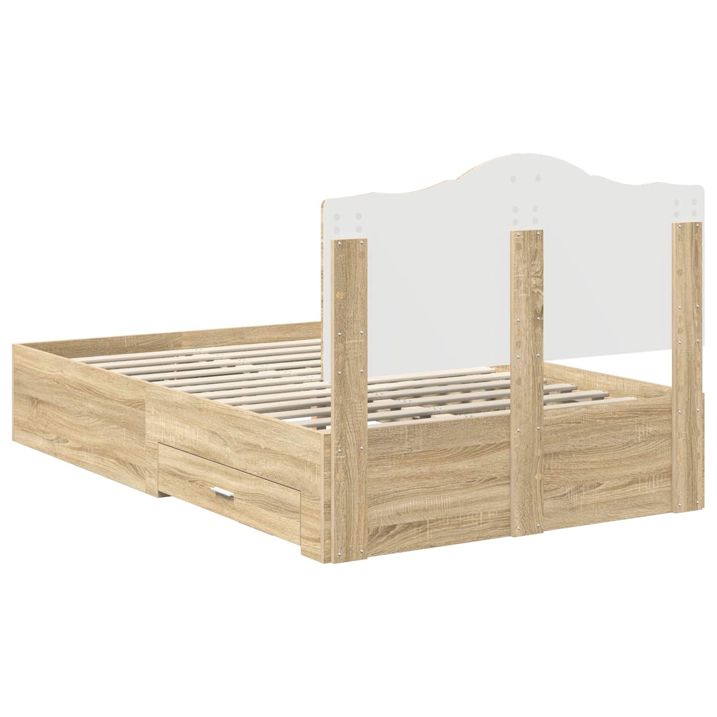 Sengestamme med skuff Sonoma eik 135 x 190 cm Konstruert tre