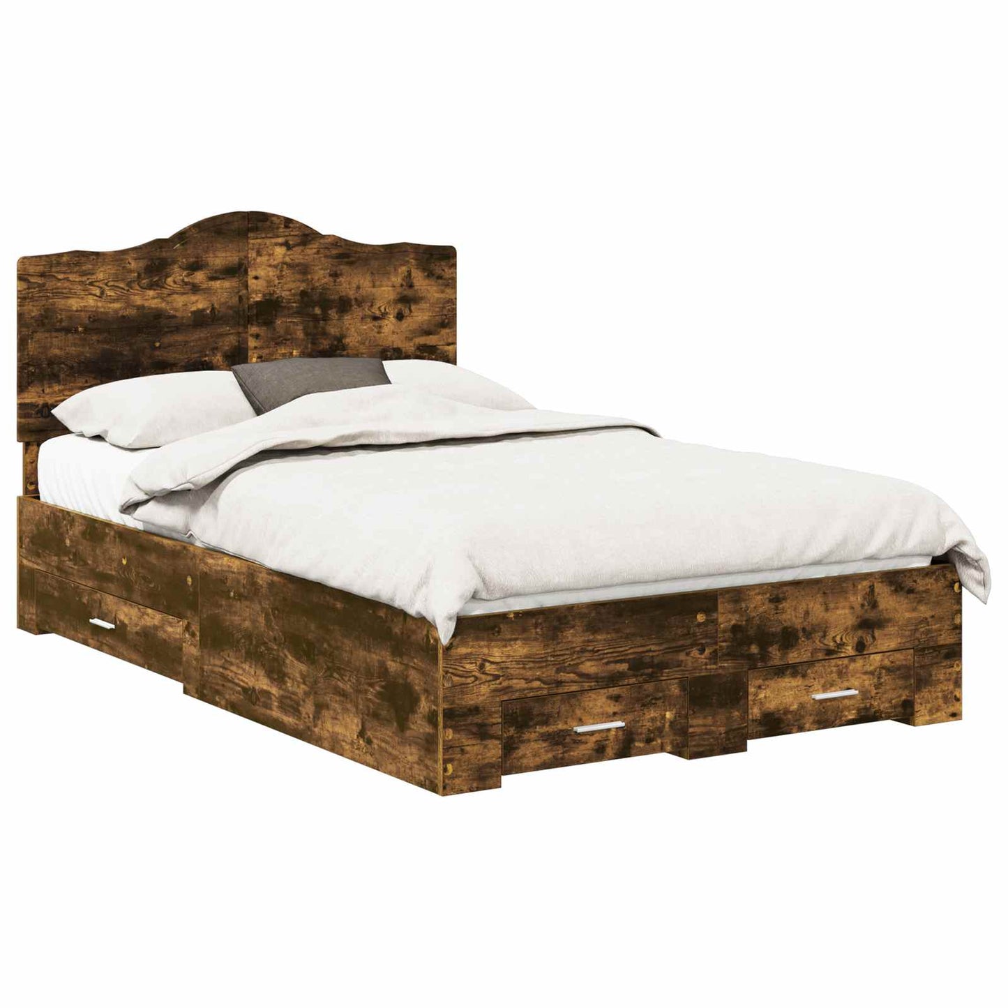 Sengestamme med hodegjerde Røkt eik 120 x 190 cm Konstruert tre