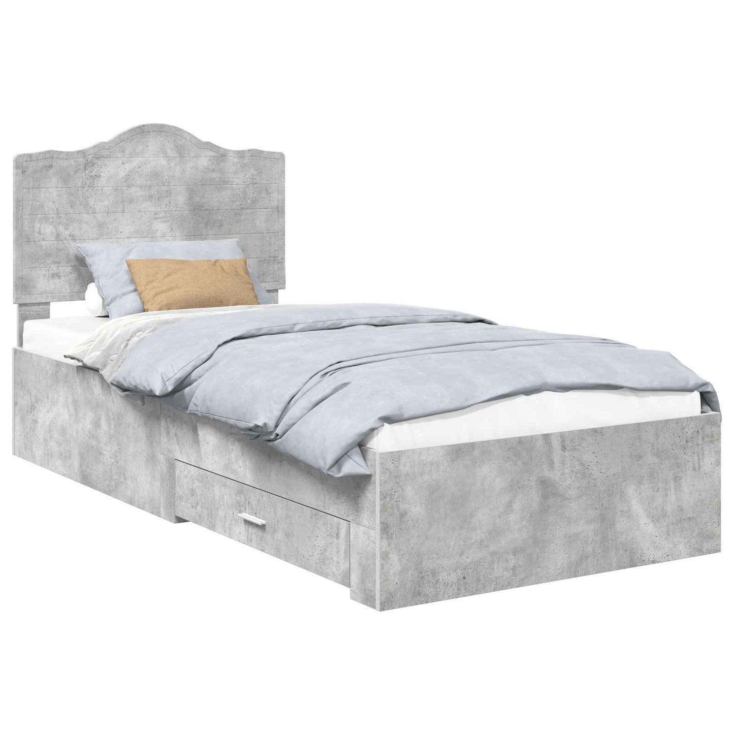 Sengestamme med skuff Betonggrå 100 x 200 cm Konstruert tre