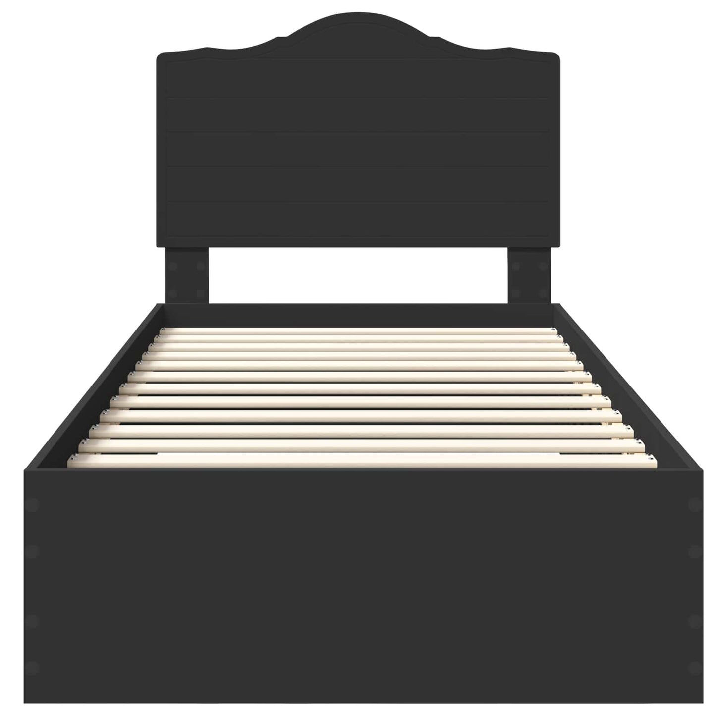 Sengestamme med hodegjerde Svart 70 x 190 cm Konstruert tre