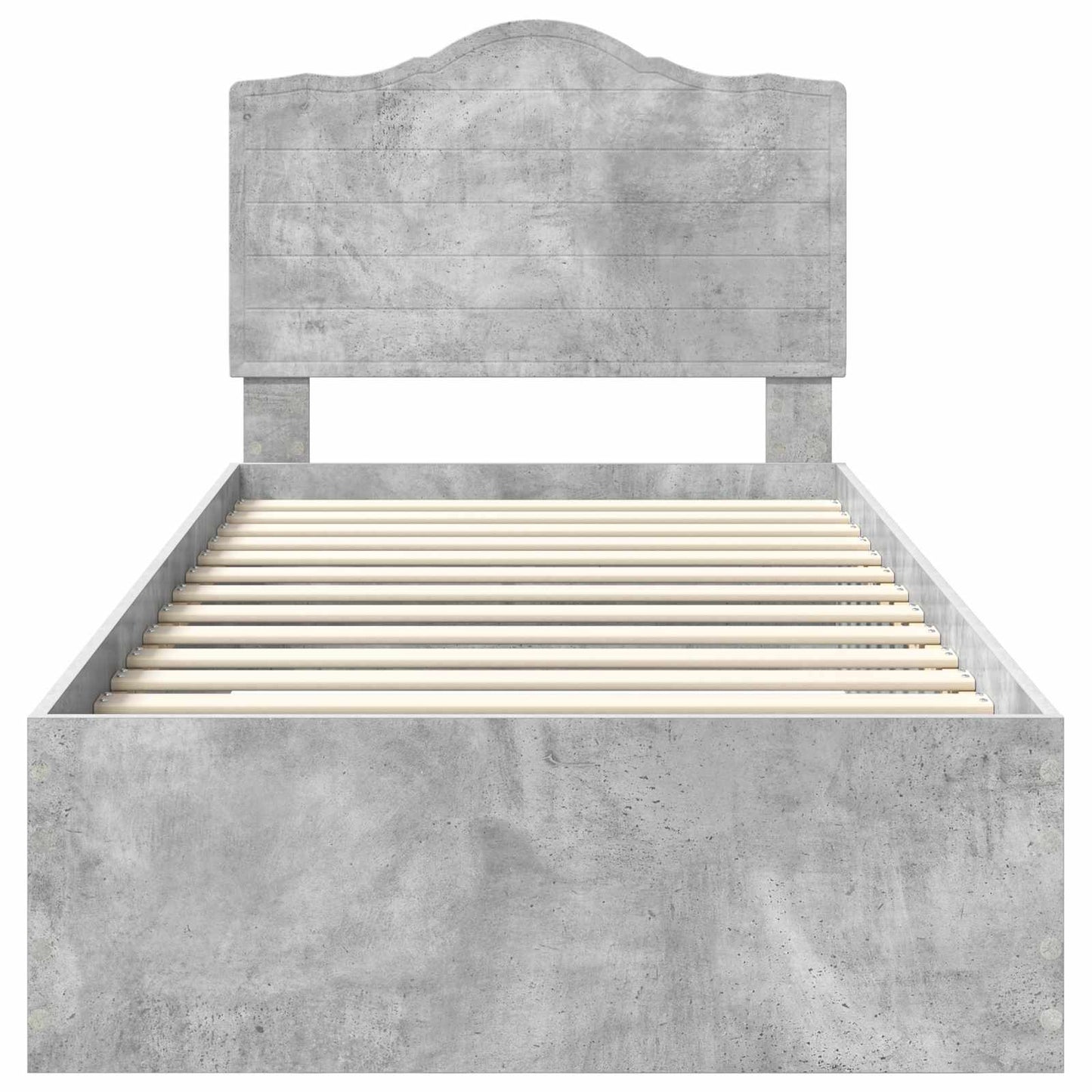 Sengestamme med hodegjerde Betonggrå 70 x 190 cm Konstruert tre