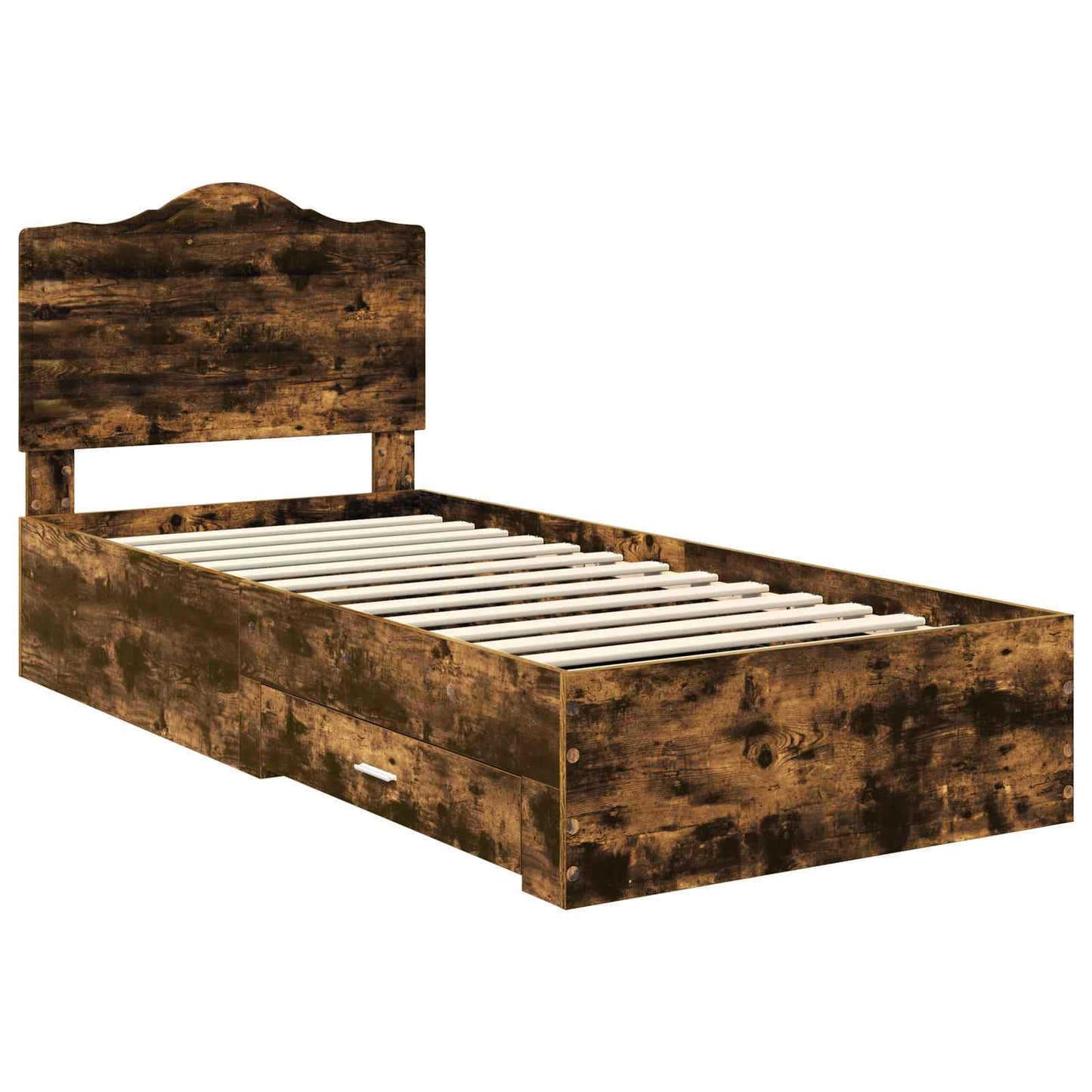 Sengestamme med hodegjerde Røkt eik 70 x 190 cm Konstruert tre