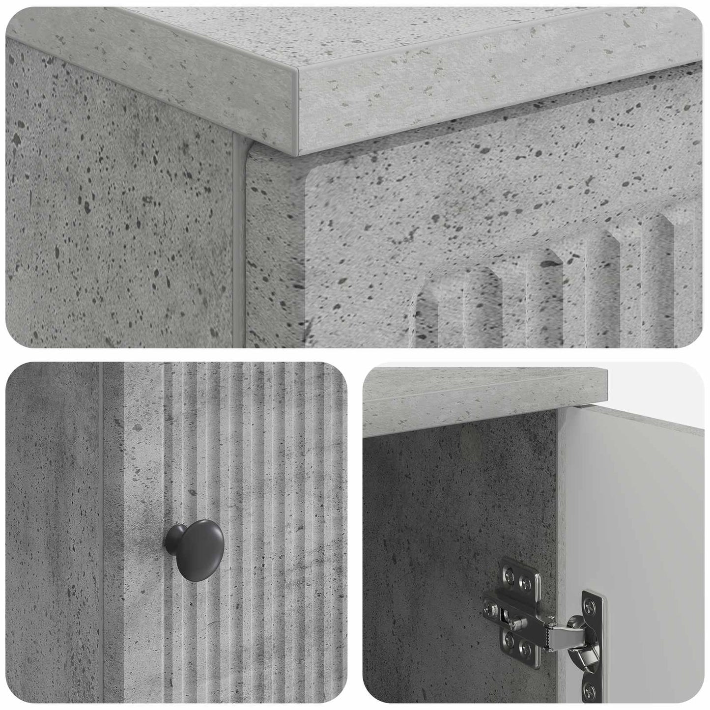 Skrivebord Betonggrå Konstruert tre 142,5 x 50 x 75 cm