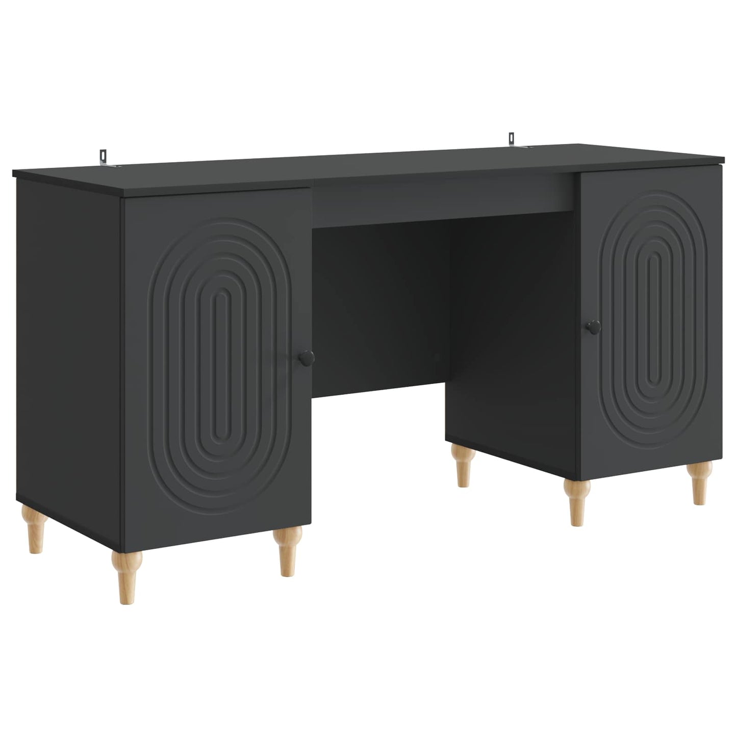 Skrivebord med hylle Svart 142,5 x 50 x 75 cm Konstruert tre