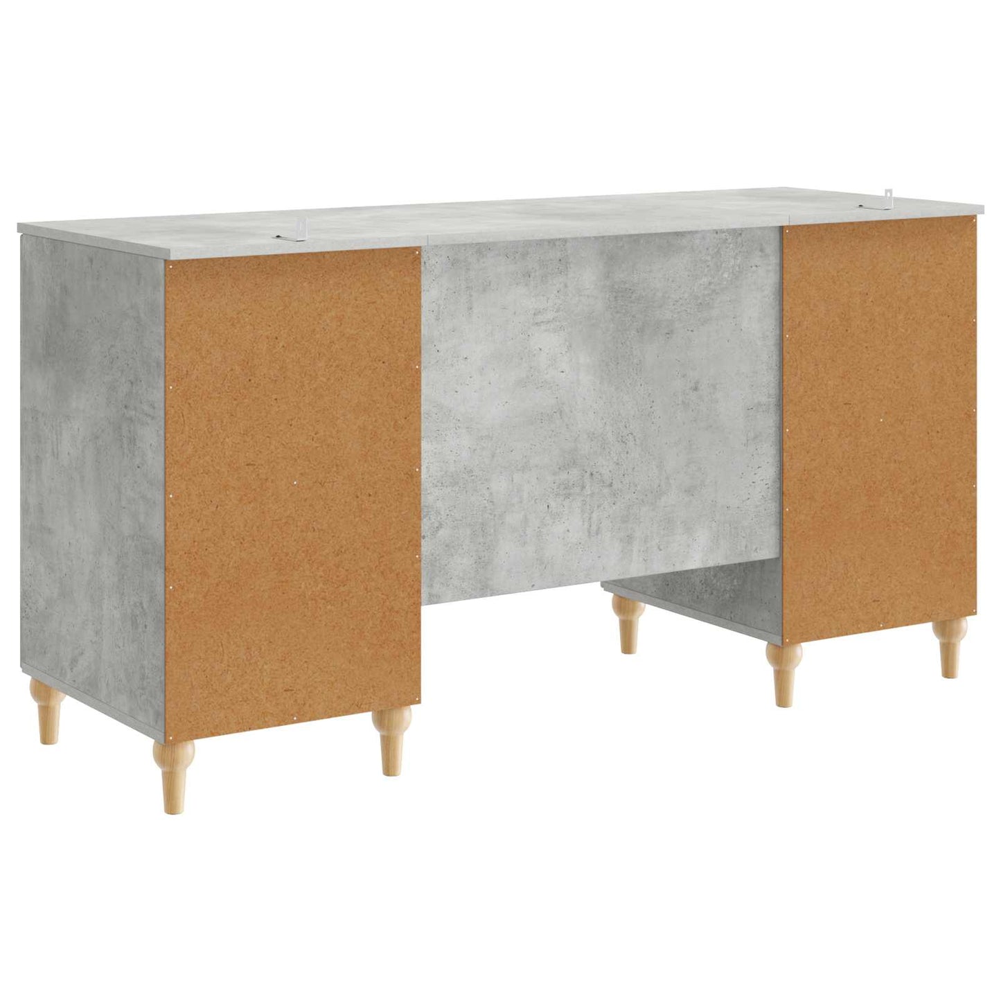 Skrivebord med dør Betonggrå 142,5 x 50 x 75 cm Konstruert tre