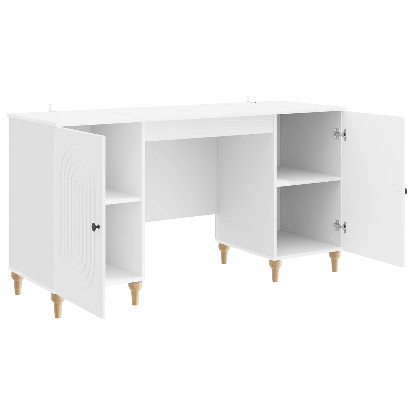 Skrivebord Glanset Hvit 142,5 x 50 x 75 cm Konstruert tre