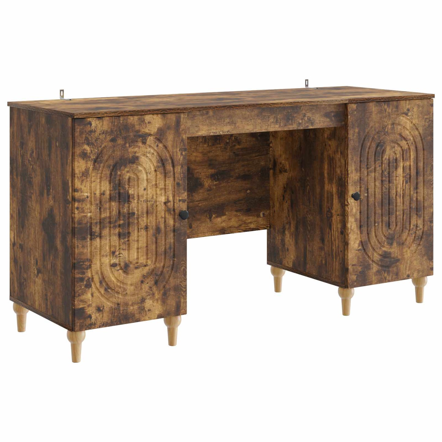 Skrivebord med hylle Røkt Eik 142,5 x 50 x 75 cm Konstruert tre
