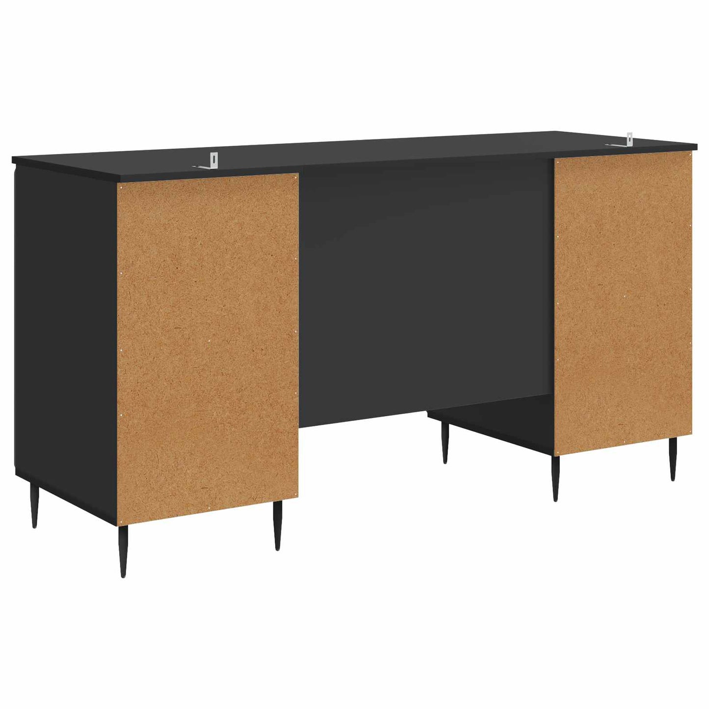 Skrivebord med hylle Svart 142,5 x 50 x 75 cm Konstruert tre