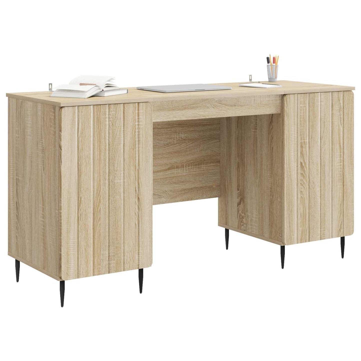 Skrivebord med dør Sonoma eik 142,5 x 50 x 75 cm Konstruert tre