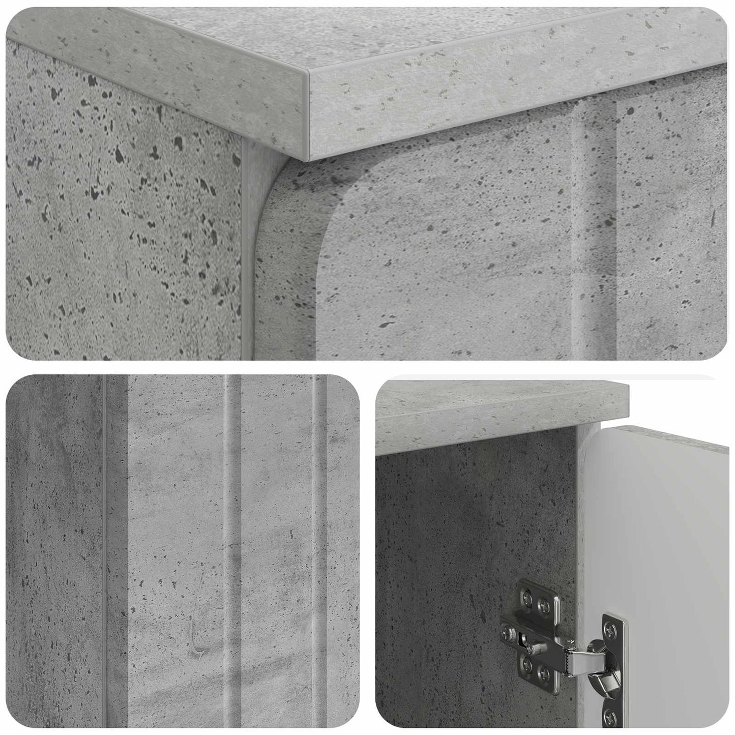 Skrivebord med dør Betonggrå 142,5 x 50 x 75 cm Konstruert tre