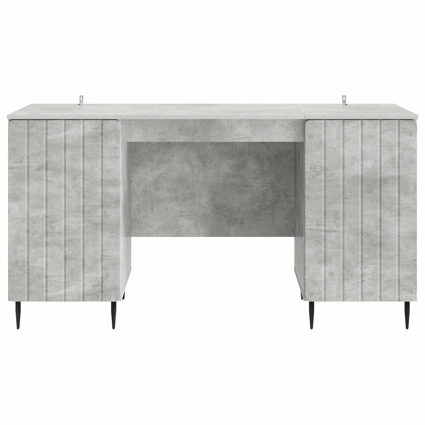Skrivebord med dør Betonggrå 142,5 x 50 x 75 cm Konstruert tre