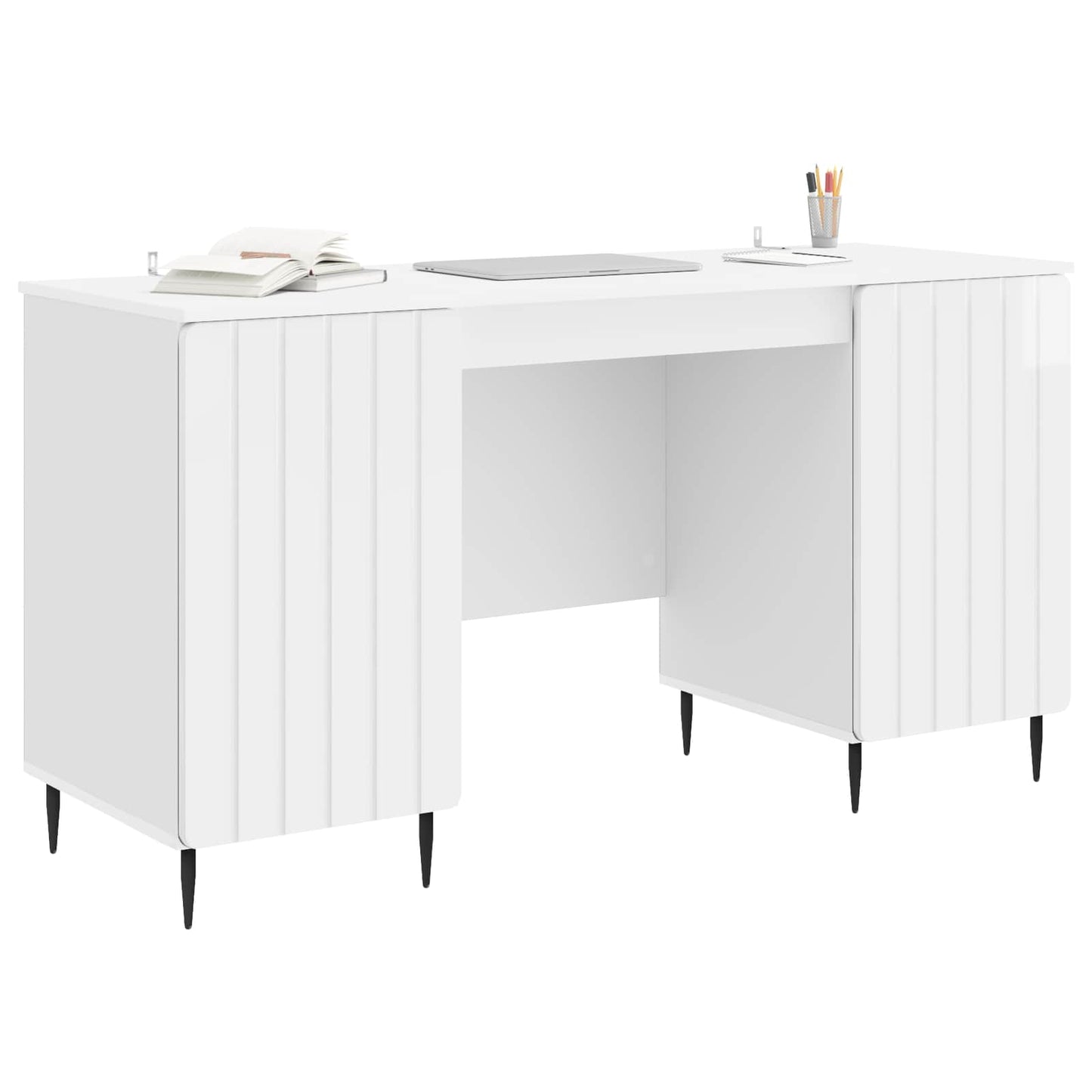 Skrivebord Høgglans hvit 142,5 x 50 x 75 cm Konstruert tre