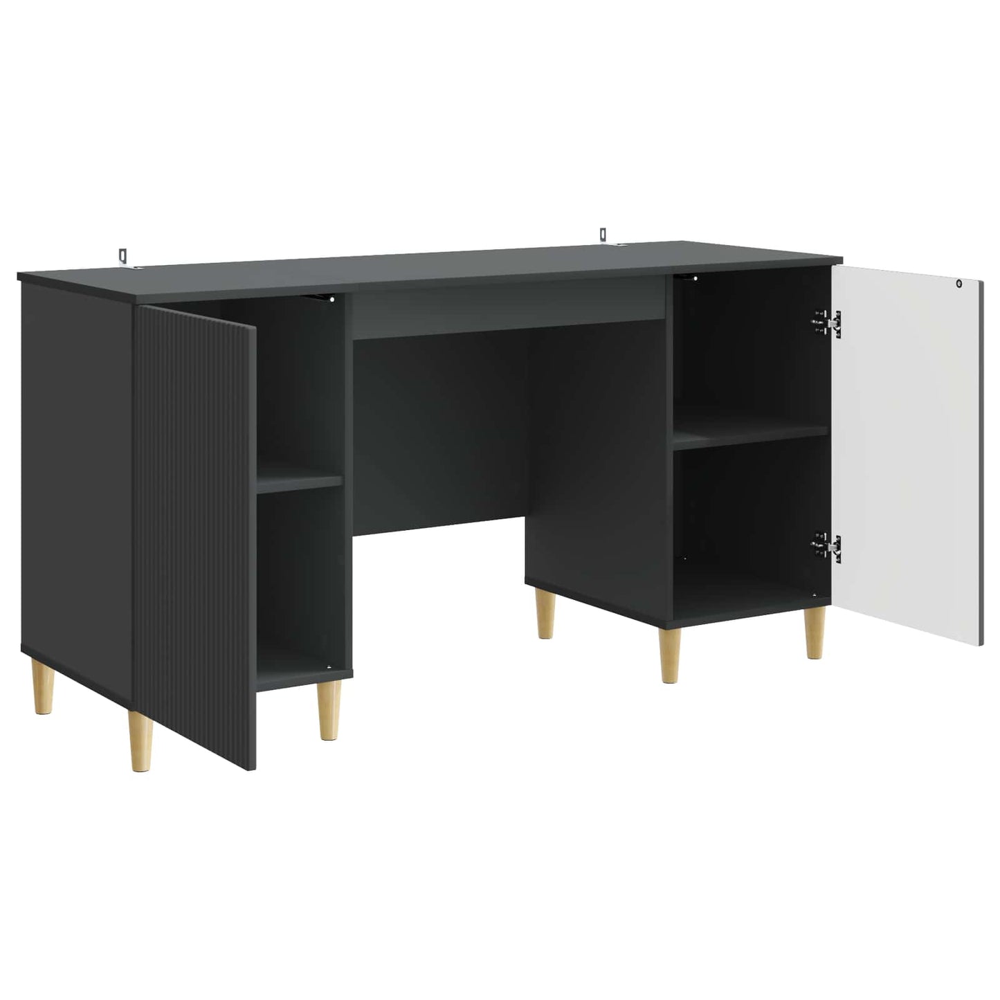 Skrivebord med hylle Svart 142,5 x 50 x 75 cm Konstruert tre