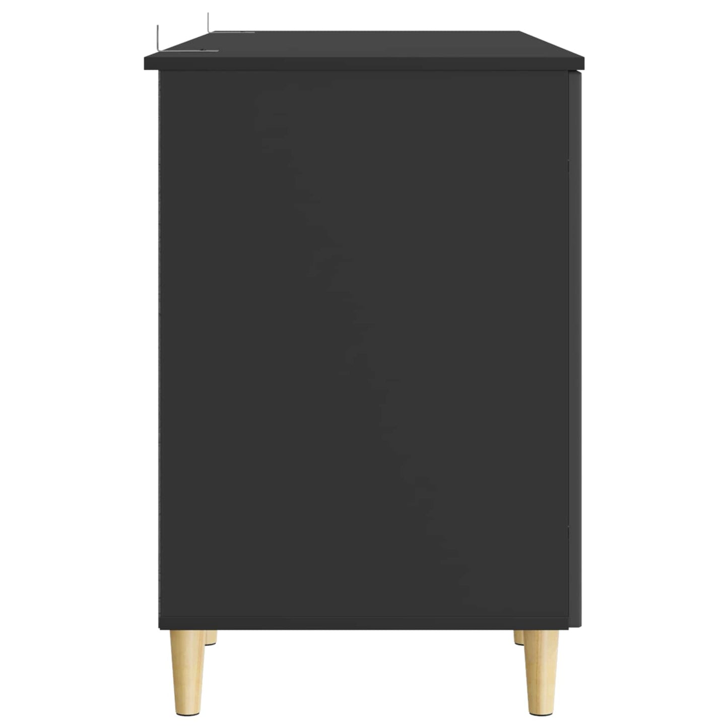 Skrivebord med hylle Svart 142,5 x 50 x 75 cm Konstruert tre