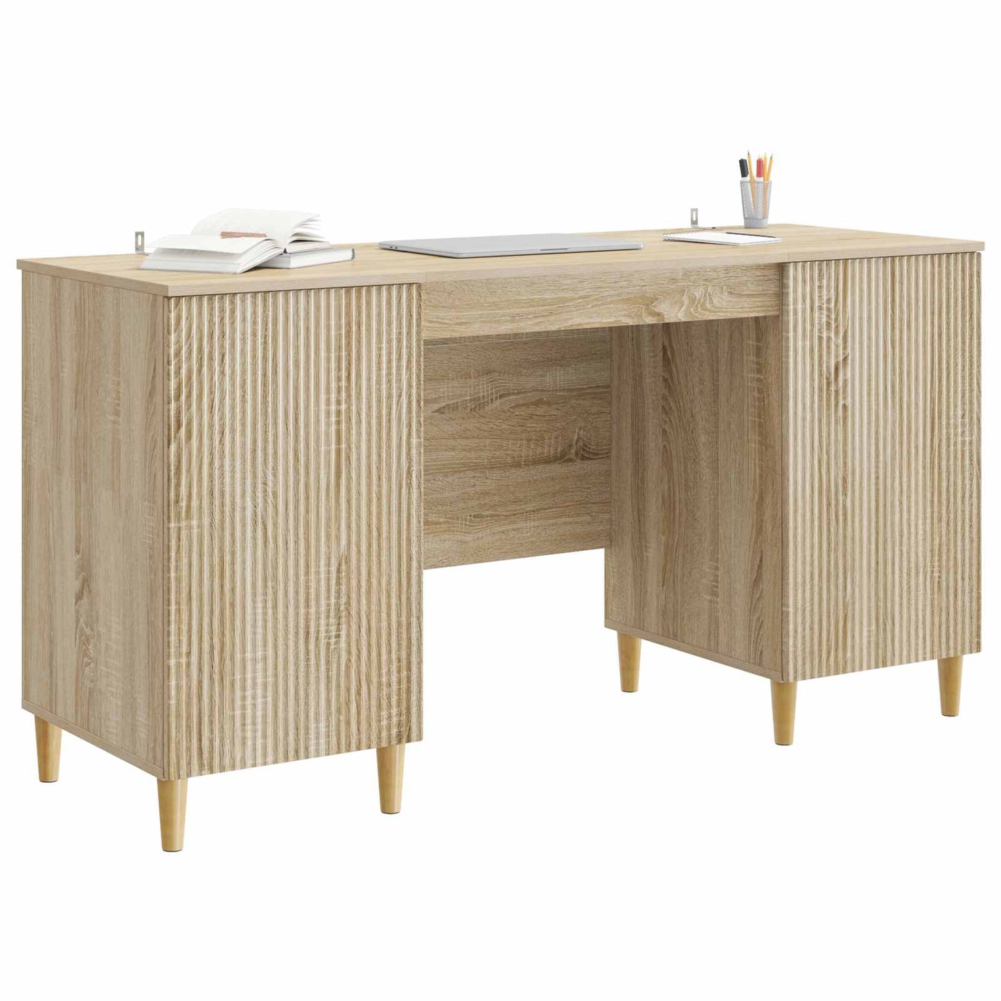 Skrivebord med dør Sonoma eik 142,5 x 50 x 75 cm Konstruert tre