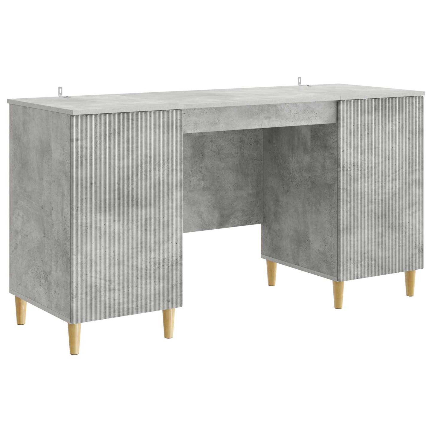 Skrivebord med dør Betonggrå 142,5 x 50 x 75 cm Konstruert tre