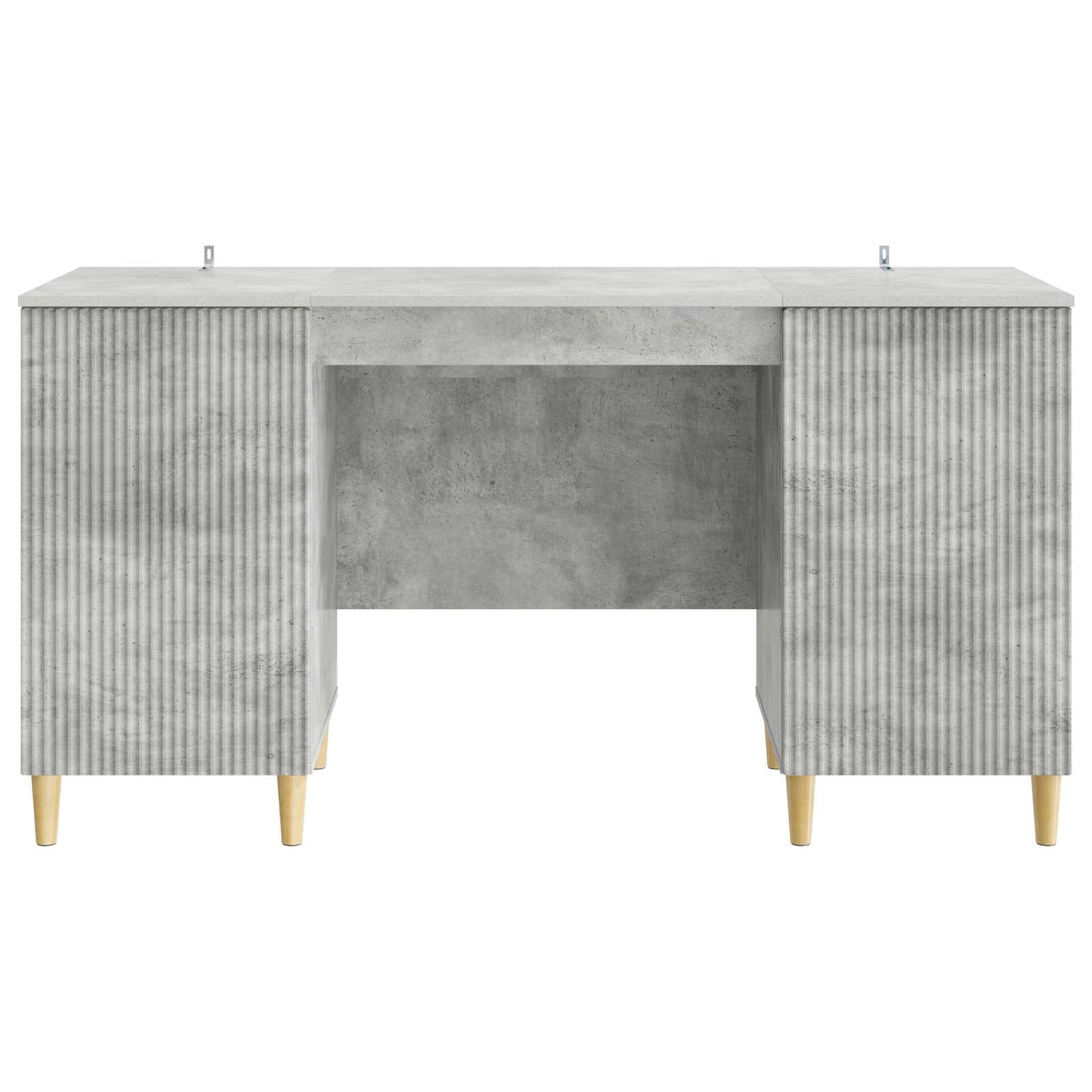Skrivebord med dør Betonggrå 142,5 x 50 x 75 cm Konstruert tre